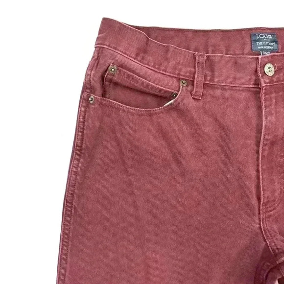 J. Crew The Sutton Maroon Ribbed Straight Leg Mens Pants Size 33/32 - Picture 4 of 14